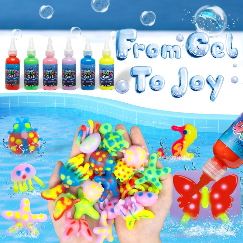 Kiditos Glow in The Dark Magic Water Elf Toy Kit  Magic Aqua Fairy Water Gel Kit with 6 Glow Colors and 6 Molds. Christmas Gifts  Birthday Gifts  Party Favors  Arts & Crafts DIY STEM Kits for Kids - Image 3